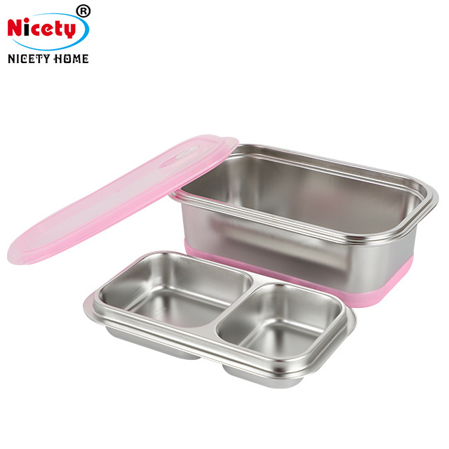 Hot Sales insulated 2 layers stainless steel lunch box thermal insulation food container leak proof