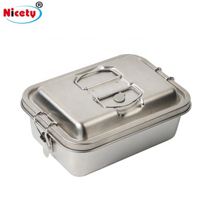 Nicety LeakProof LunchBox for Adult Stainless Steel Portable Food Containers for Picnic Double Layer Lunch Box for Men