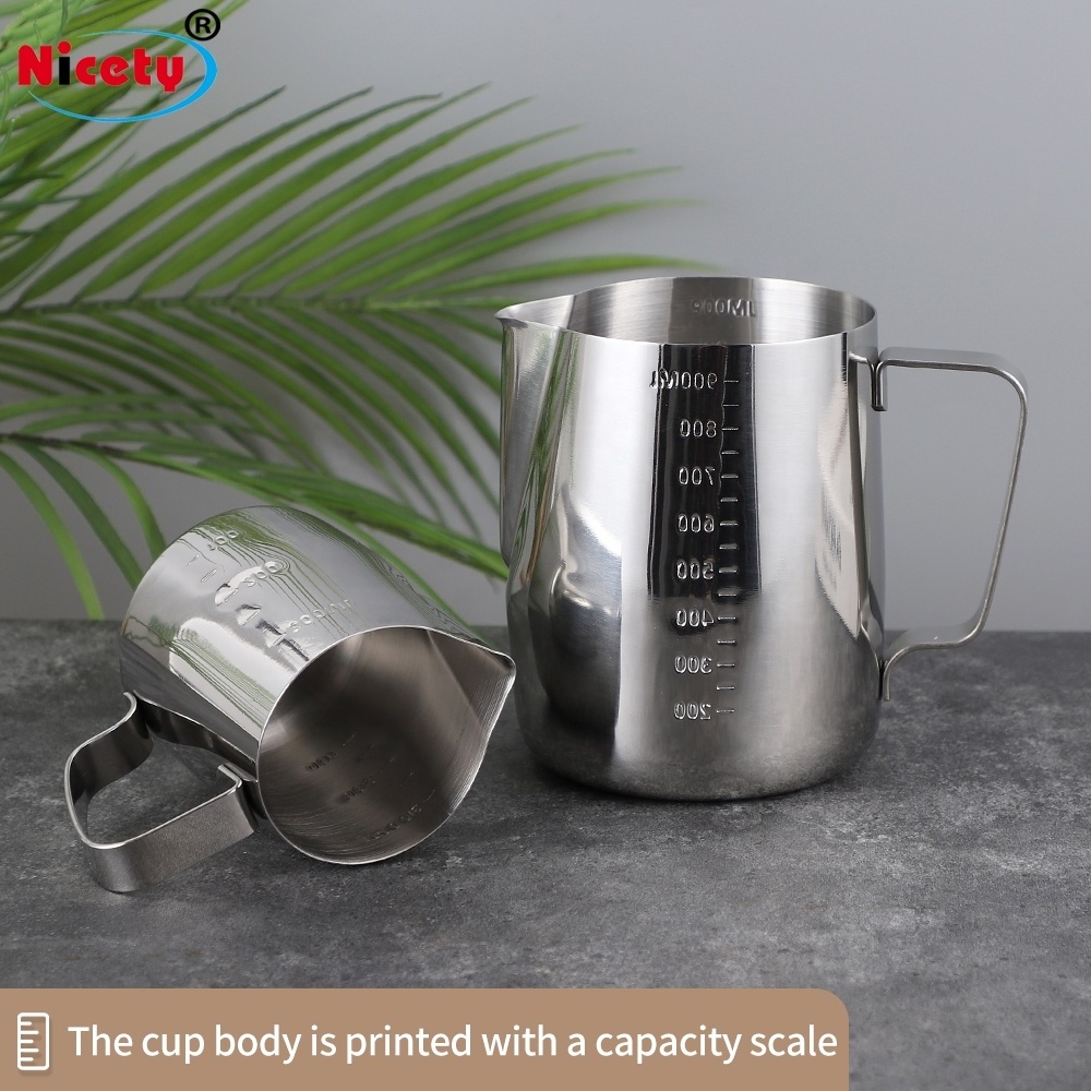 Nicety stainless steel milk jug milk pitcher frother jug metal coffee milk jug