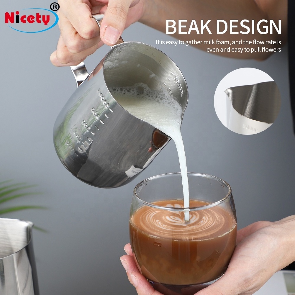 Nicety stainless steel milk jug milk pitcher frother jug metal coffee milk jug