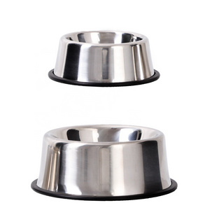 Stainless Steel Pet Bowl with Anti-slip Rubber Ring dog feeder for water