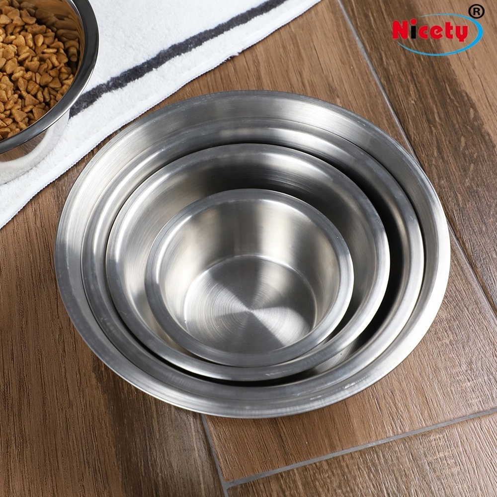 Wholesale personalized stainless steel water bowl for dog metal round pet feeder bowl