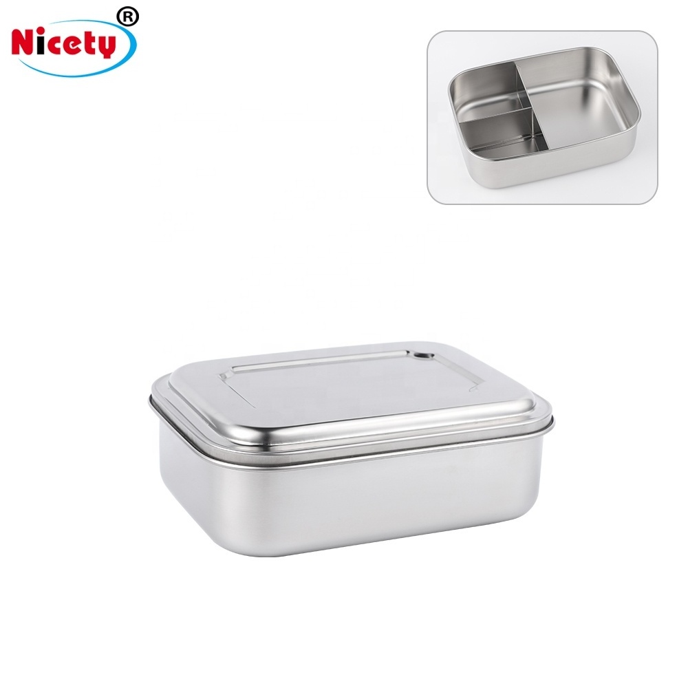 Stainless Steel Lunch Box Divider and 1/2/3 Compartments Lunch Box & Bento Box Stainless Steel for kids and school