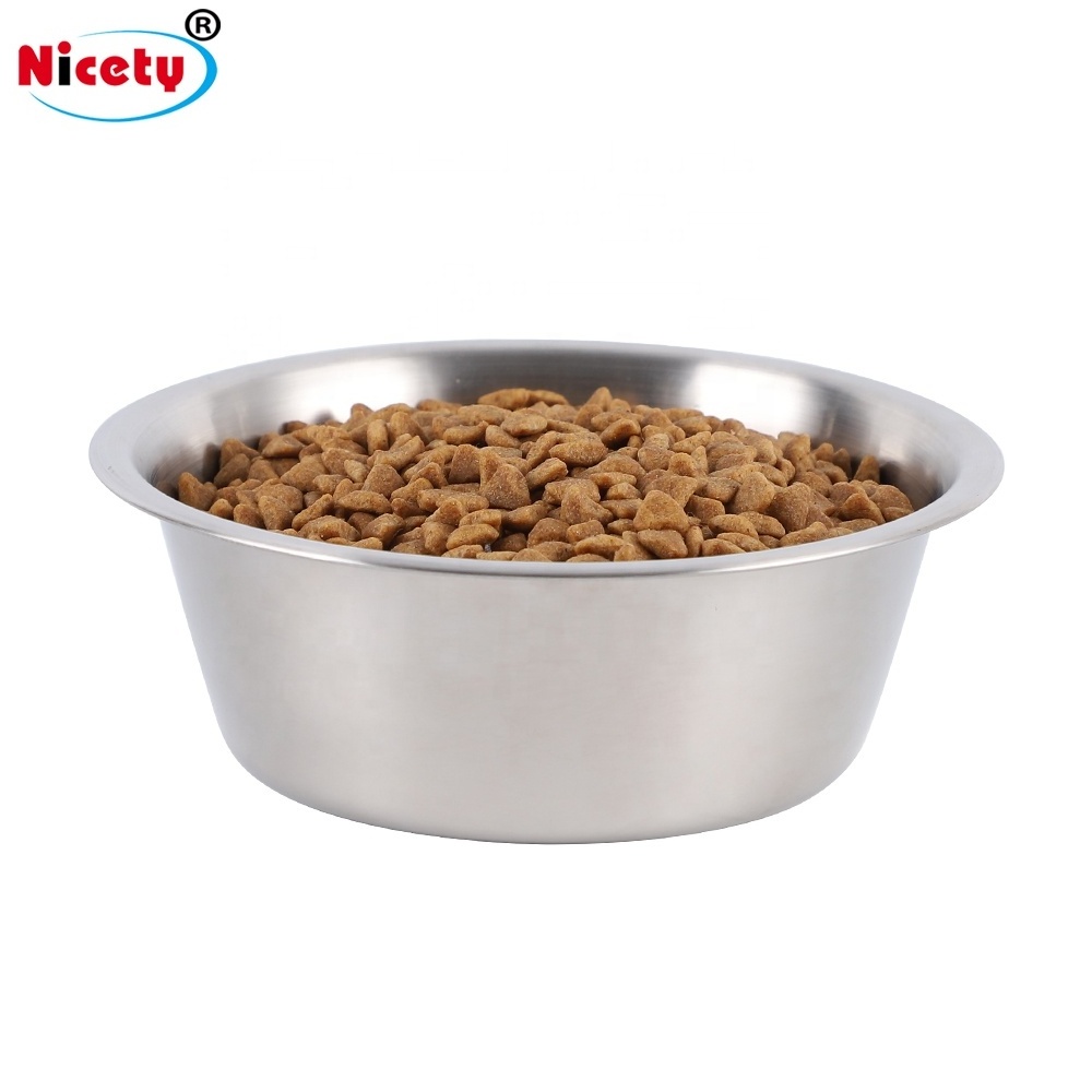 Wholesale pet food feeding stainless steel dog bowl  cat feeder bowl metal water bowl