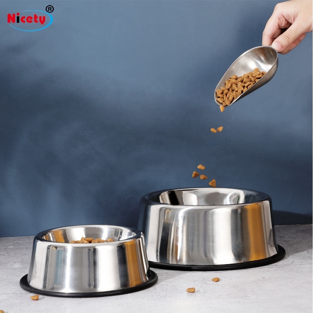 Stainless Steel Pet Bowl with Anti-slip Rubber Ring dog feeder for water