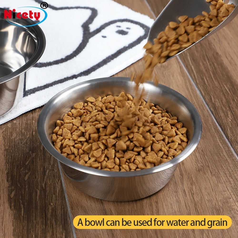 Wholesale personalized stainless steel water bowl for dog metal round pet feeder bowl