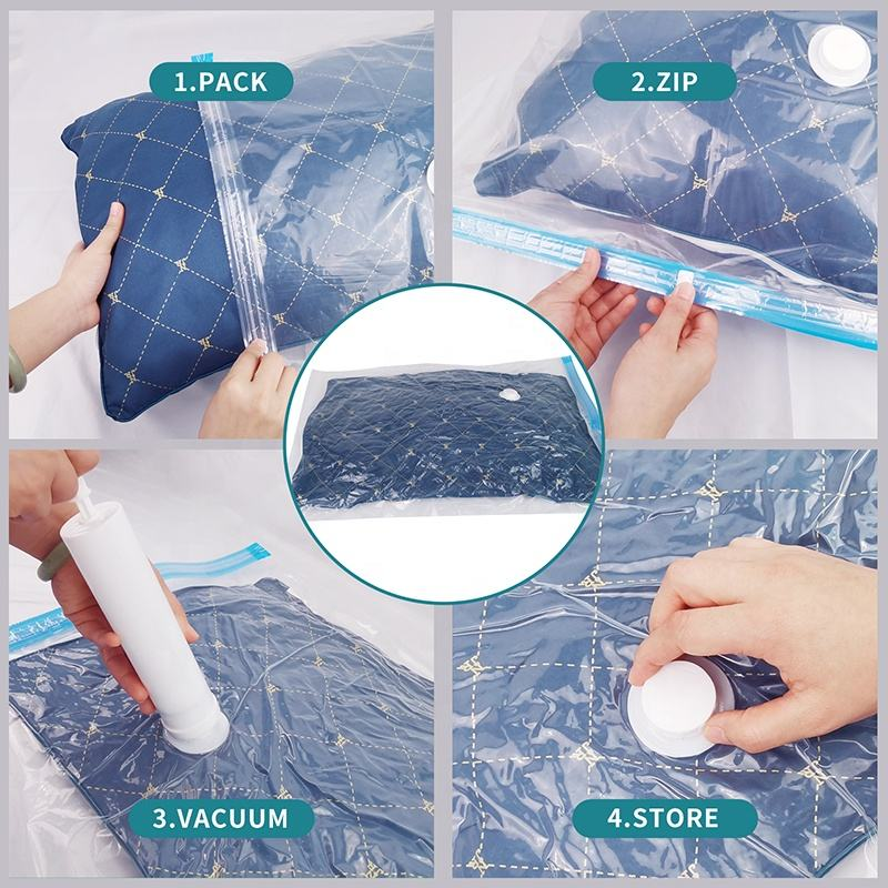 Huafeng Factory Price Plastic vacuum storage bags for comforters and blankets vacuum compress bags