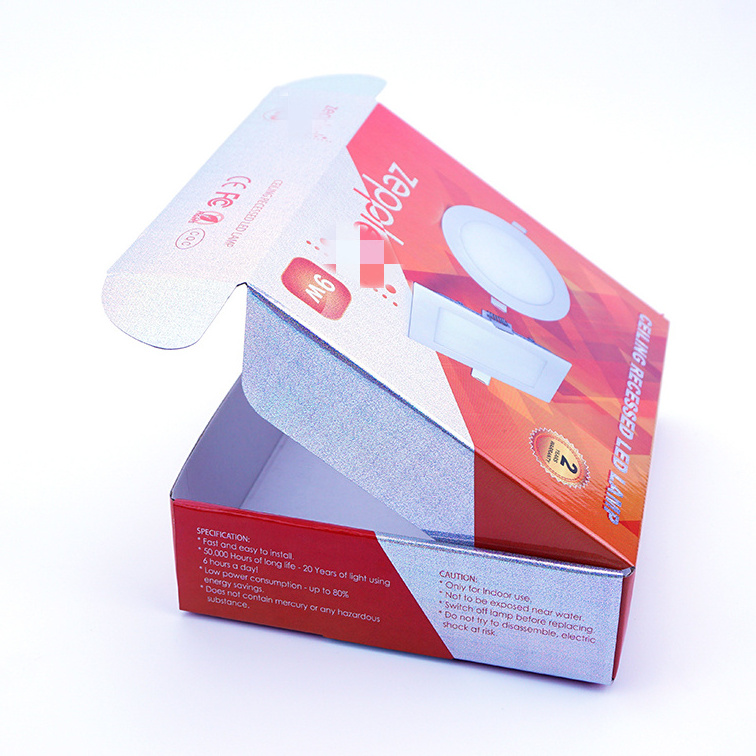 Custom design shipping packaging boxes for lamp mailing cardboard paper luxury mailer box ceiling recessed led lamp box