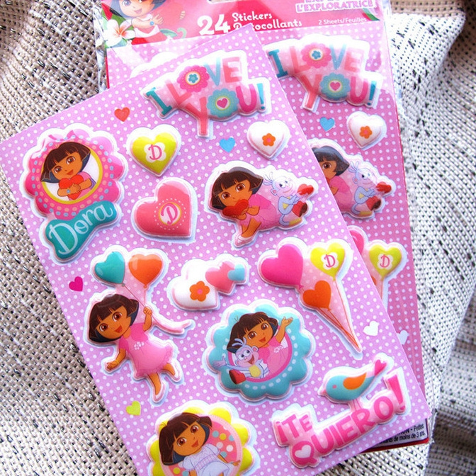 Custom design cute princess puffy stickers for kids 3D mickey mouse cartoon puffy stickers sheet