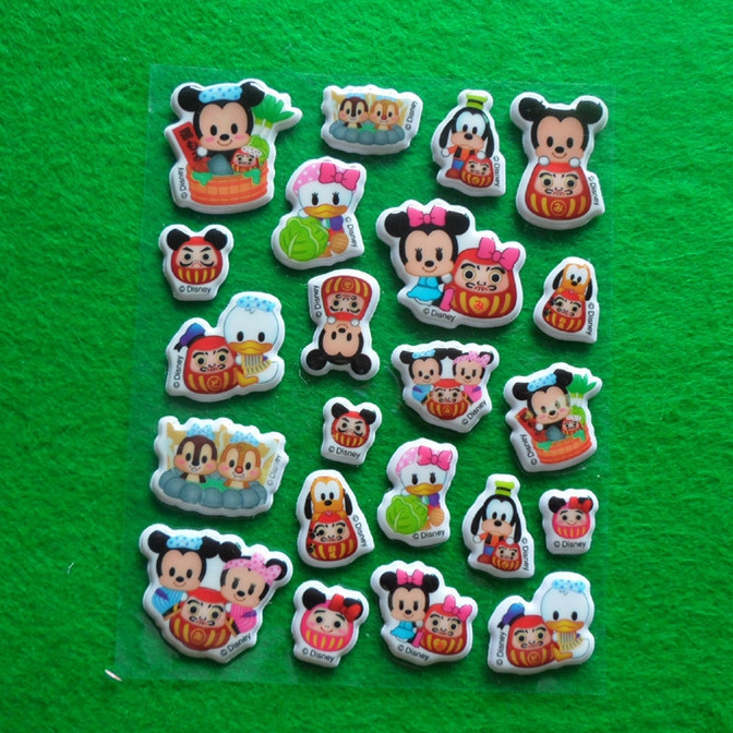 Custom design 3D Cartoon stickers sheet for kids Wholesale removable mickey Mouse puffy sticker