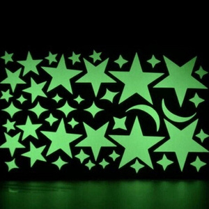 Custom shaped green light stars luminous sticker sheet Wholesale glow in dark star ceiling stickers