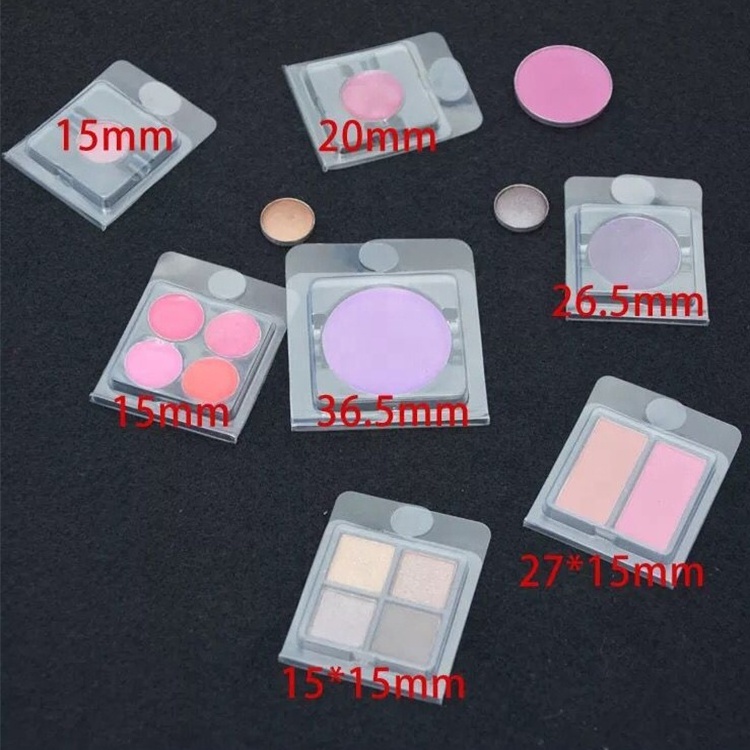 Hot sale 26mm 37mm 59mm diameter PVC round blusher eye shadow clamshell pack box