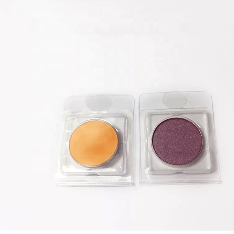 Hot sale 26mm 37mm 59mm diameter PVC round blusher eye shadow clamshell pack box