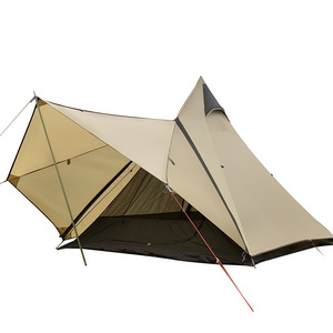 Indian Pyramid outdoor camping shade sun sun double layer rain belt vestibule quick open steeple tent