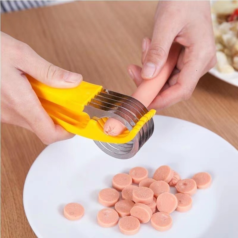 Multifunctional Kitchen Tools Food Grade Stainless Steel Vegetable Fruit Safe Cutter Banana Slicer