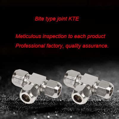 KTE bite type copper Tee coupling three way connector piece tube quick connect one touch tee air fittings pneumatic fittings