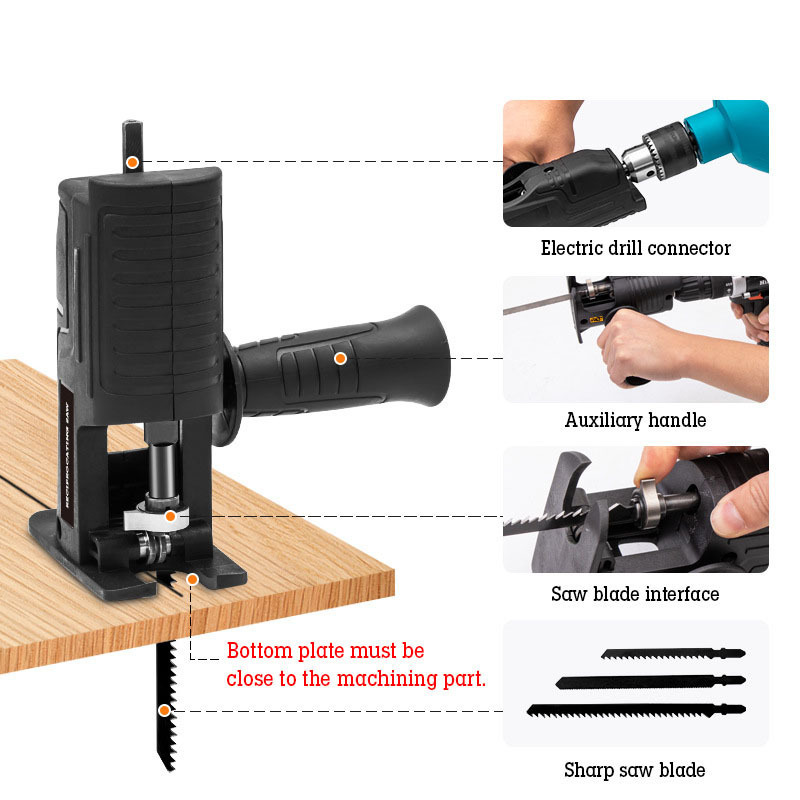 New Portable Electric Drill To Electric Saw Reciprocating Jig Saw Metal File Attachment/Reciprocating Saw Attachment Changes