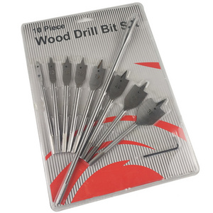 set of 10pcs tricuspid woodworking flat drill wood board hole opener high carbon steel wood drill bits