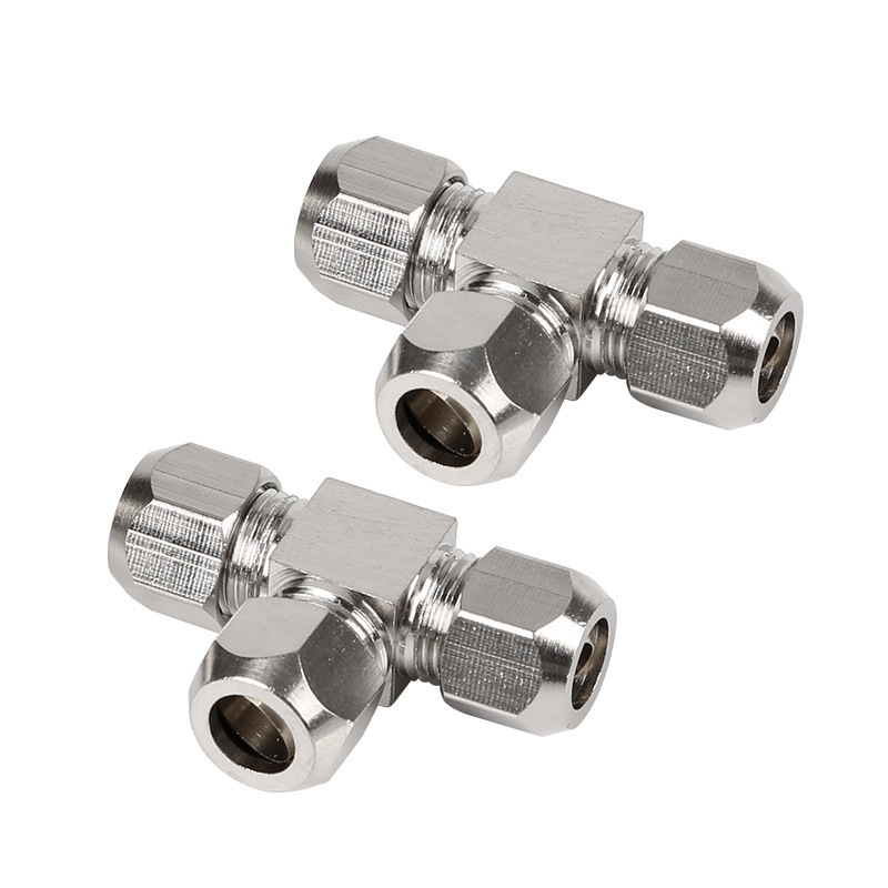 KTE bite type copper Tee coupling three way connector piece tube quick connect one touch tee air fittings pneumatic fittings