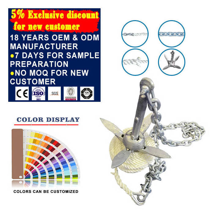 Hot sale galvanized anchor kit for boat mooring,High strength and durable ,UV resistant treatment