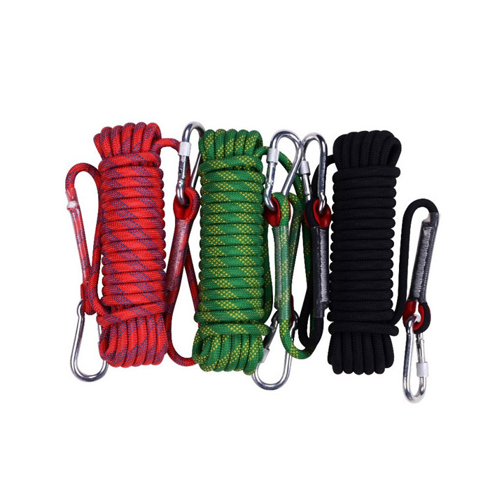 CE certification 11mm Outdoor Safety Static Rock Climbing Rope, Escape Rope, Rappelling Rope Parachute Rope