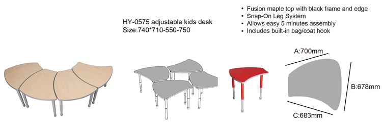 Single student table collaborative study table