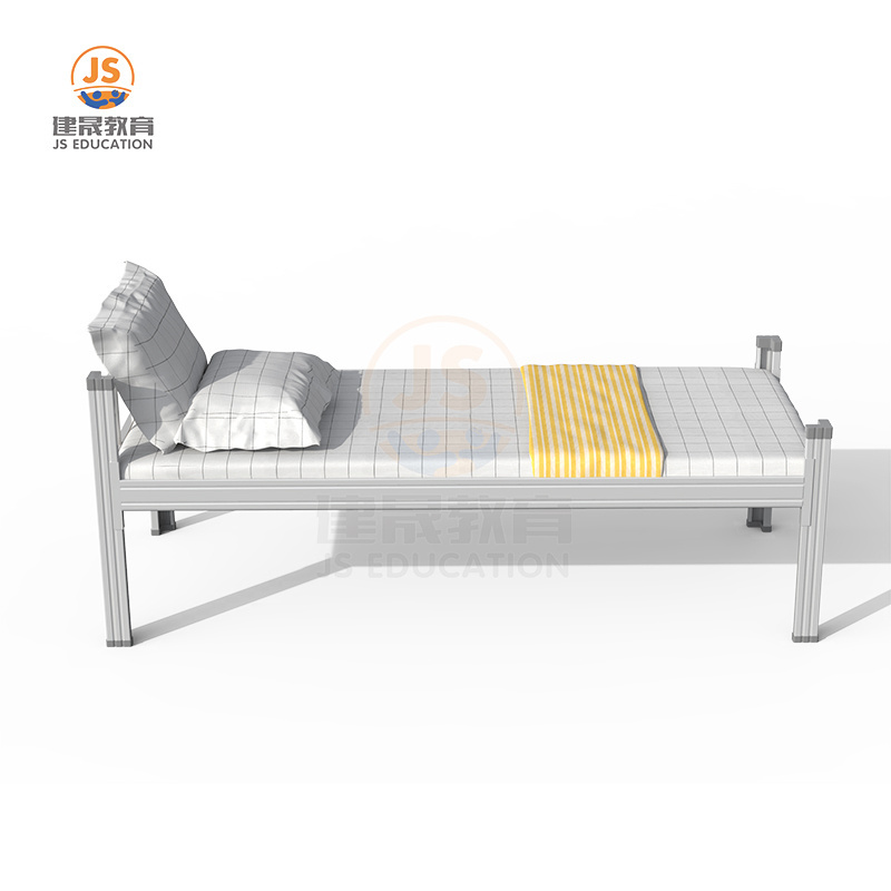 Stainless steel metal  bed frame  single durable customized hospital single apartment queen size bunk bed