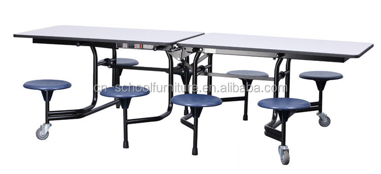 Modern College Folding Cafeteria Table 8 seats