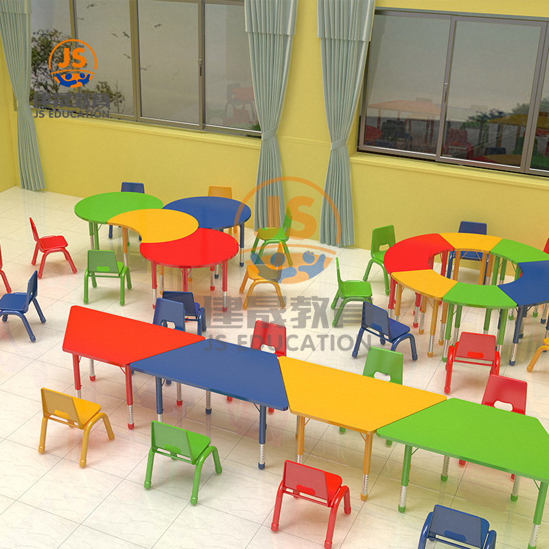 Colorful safe kindergarten furniture in children furniture sets nursery school tables and chairs