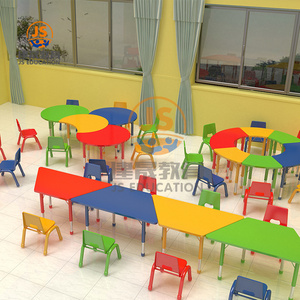 Colorful safe kindergarten furniture in children furniture sets nursery school tables and chairs