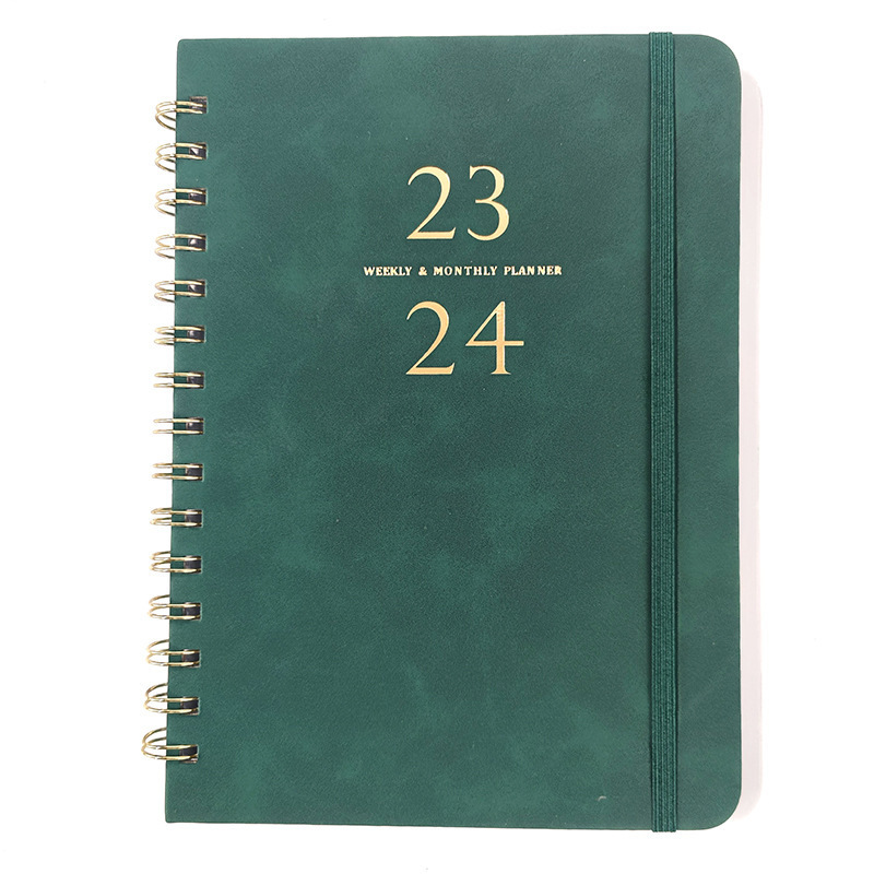 Custom Printing Spiral PU Cover With Double Ring Binding Notebook Custom Printing Agenda 2024 Diary Notebooks Planner Notebook