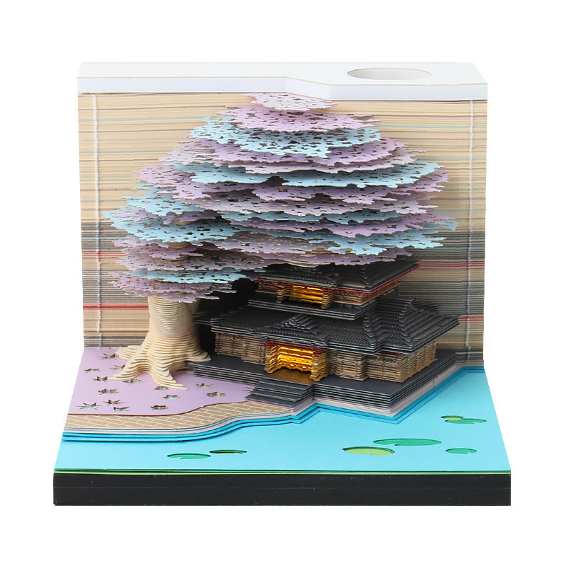 New Design 3D sticky notes Book Creative gifts sticky notes Gift Calendar Castle Calendar