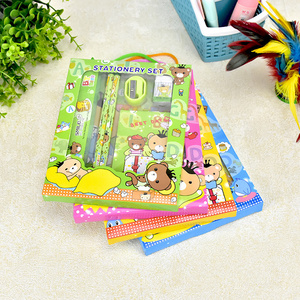 School Supplies Cartoon Stationary Set Box Kids Custom Cute Stationary School Gift 6-piece Creative Student Pencil Set