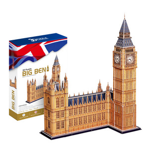 2020 new arrivals Big Ben large clever happy 3d model building kids puzzle 3d  paper painting puzzle toys