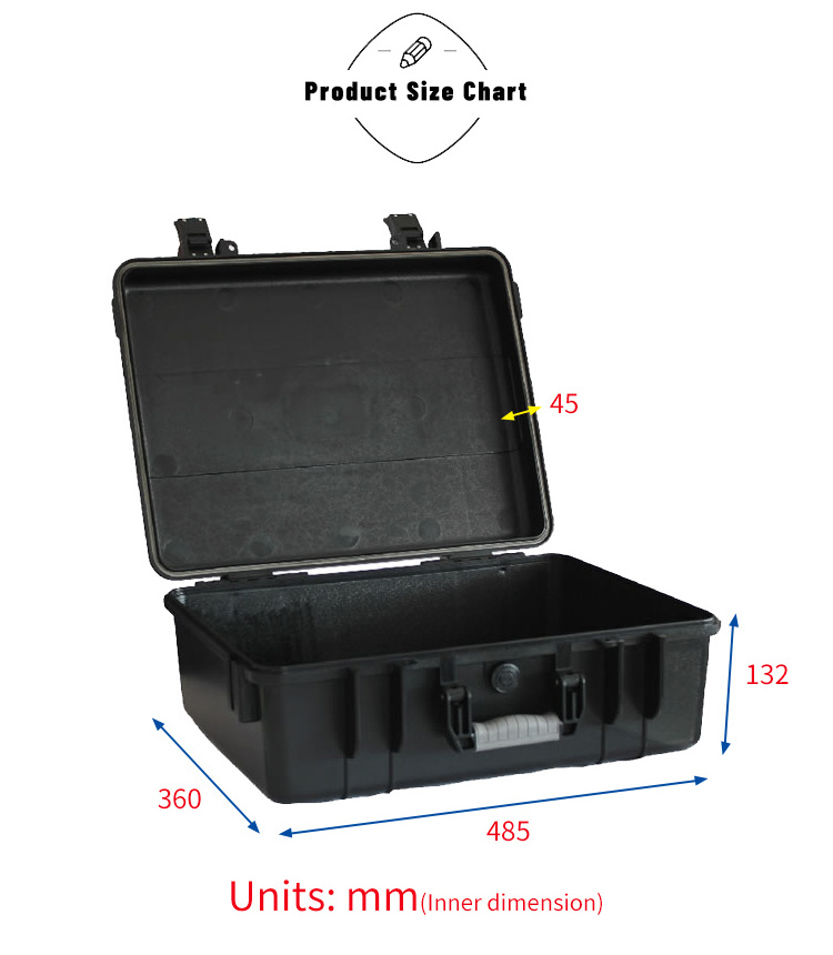 Factory IP67 plastic case Waterproof Shockproof hard plastic carrying tool case with Pick and Pluck foam