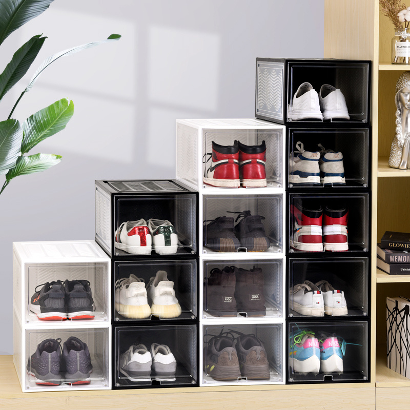 Good product shoe container storage sneaker box clear magnets mini sneaker keychain with box and bag