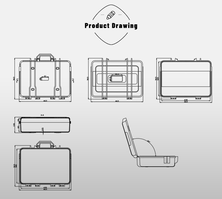 Waterproof Shockproof Wheeled Plastic Hard Equipment Case with Pick n Pluck Foam for Camera, Laptop, Weld Machine