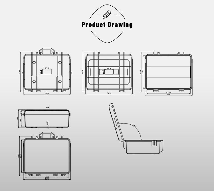 Factory IP67 plastic case Waterproof Shockproof hard plastic carrying tool case with Pick and Pluck foam