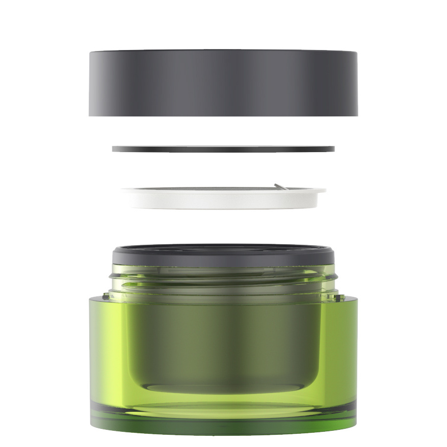 Manufacturer's round Cream Skincare Jar with Luxury PMMA Lids and ABS Cap Plastic Bottle Caps & Closures