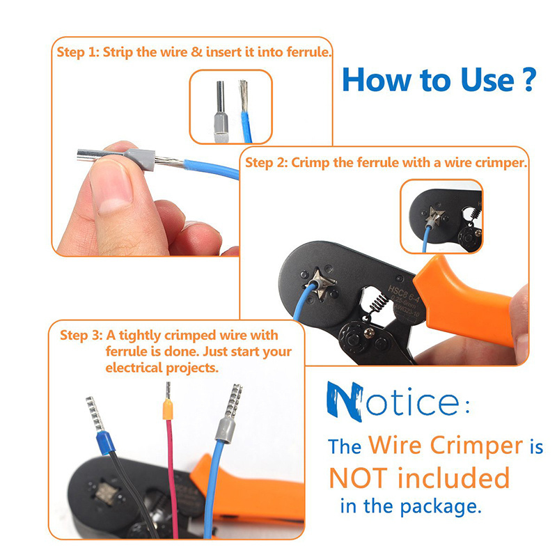 2.5mm E2508 Pin Cable Wire Cord End Terminal 14AWG Insulated Crimp Bootlace Ferrule,insulation twin cord terminal end and sleeve