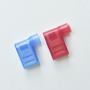 QWT 187 250 Series Nylon Fully Pre Insulated Wire Connectors 90 Degree Right Angle Spade Female Disconnector Flag Crimp Terminal