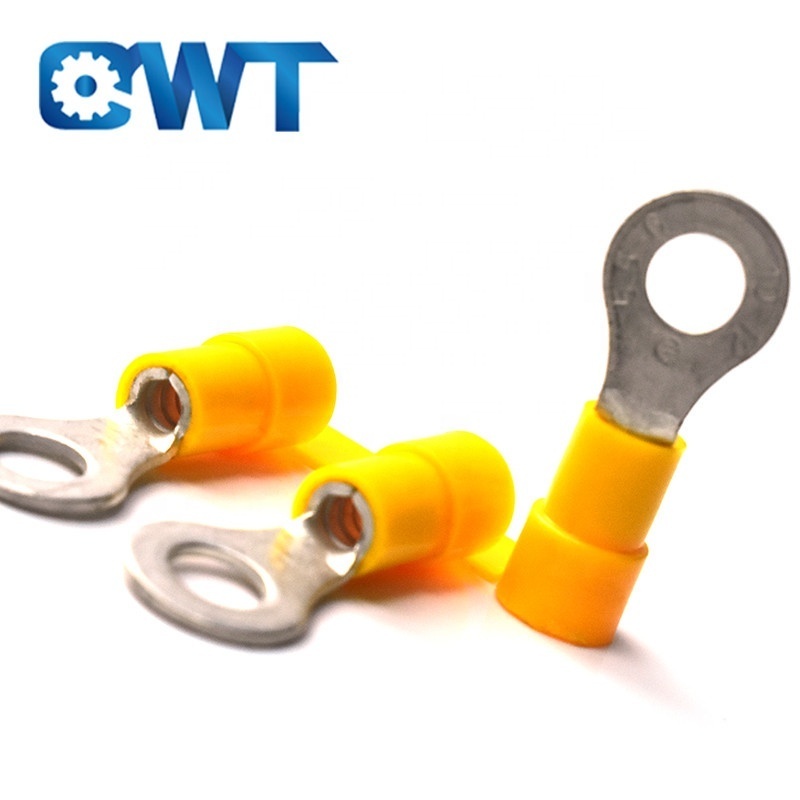 QWT 4 gauge 6mm 8mm copper nylon insulated female tongue cable crimps lugs barrel ring marine terminals connector