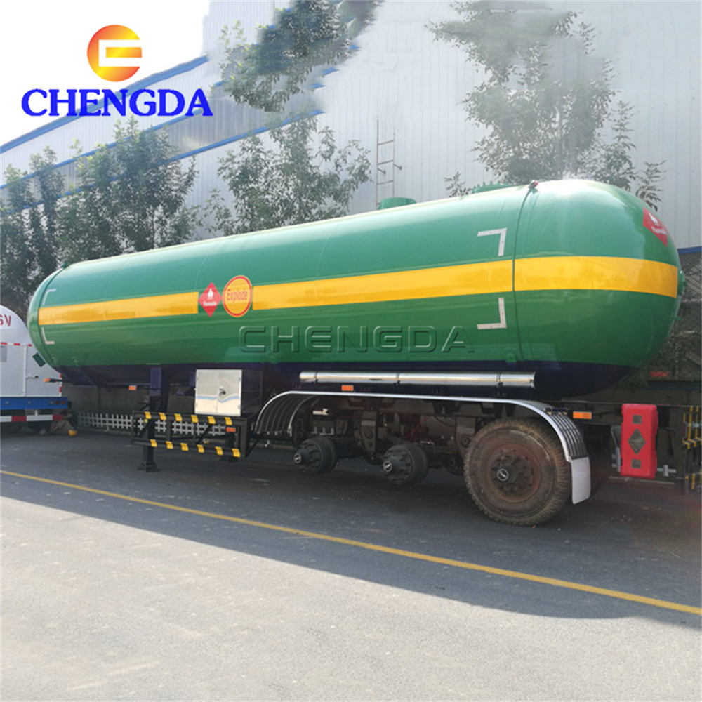 China 3 Axles Low Price LPG Gas Tanker Truck Fuel Gas Truck Trailers For Sale