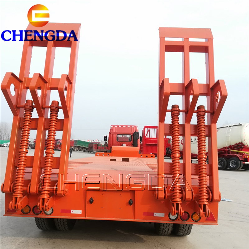 40FT Heavy Duty Equipment Trailer Low Bed Trailer Dimensions 16M Central Asian Region Type Low Bed Trailer