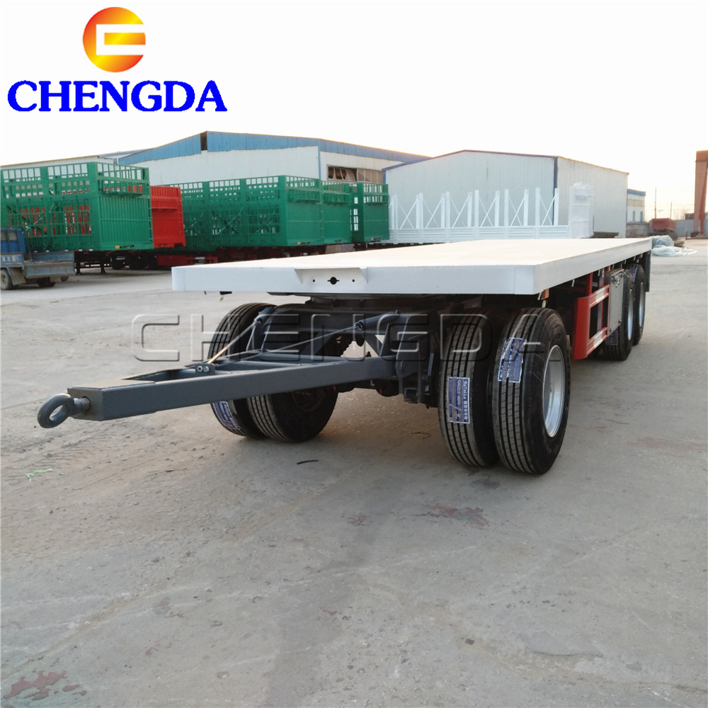 20ft 3 Axle Flatbed Container Full Drawbar Trailer