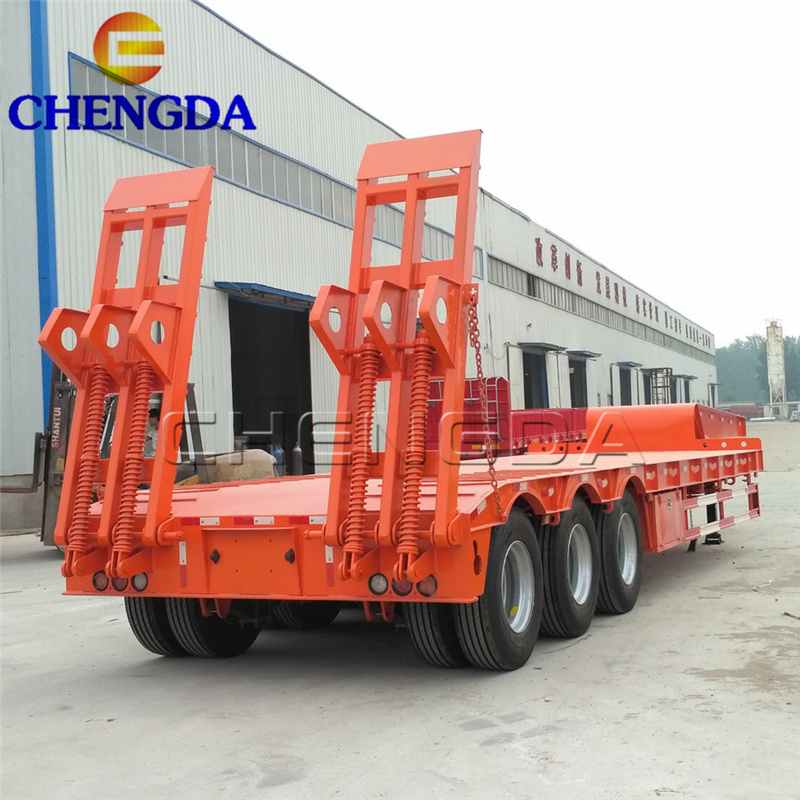 40FT Heavy Duty Equipment Trailer Low Bed Trailer Dimensions 16M Central Asian Region Type Low Bed Trailer