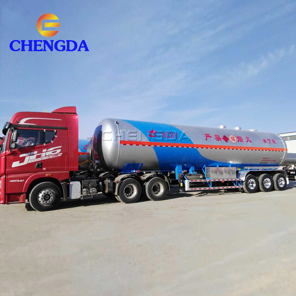 China 3 Axles Low Price LPG Gas Tanker Truck Fuel Gas Truck Trailers For Sale