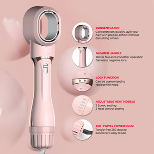 New Light Pink 1200W One Step Blow Dryer Comb Styler Electric Hair Dryer with Volumizer Brush