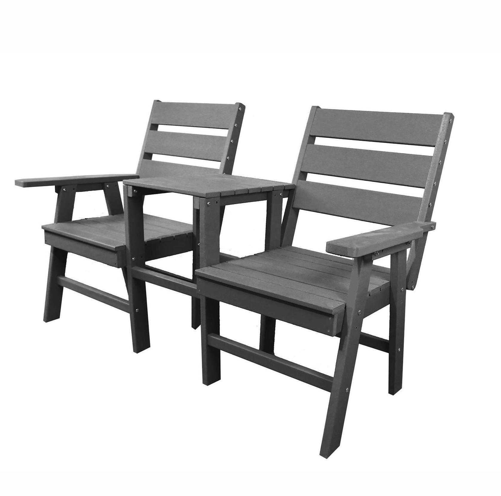 The New Listing Adirondack Outdoor Set  Made Out Of Pallets Patio Furniture garden Outdoor bench with side table