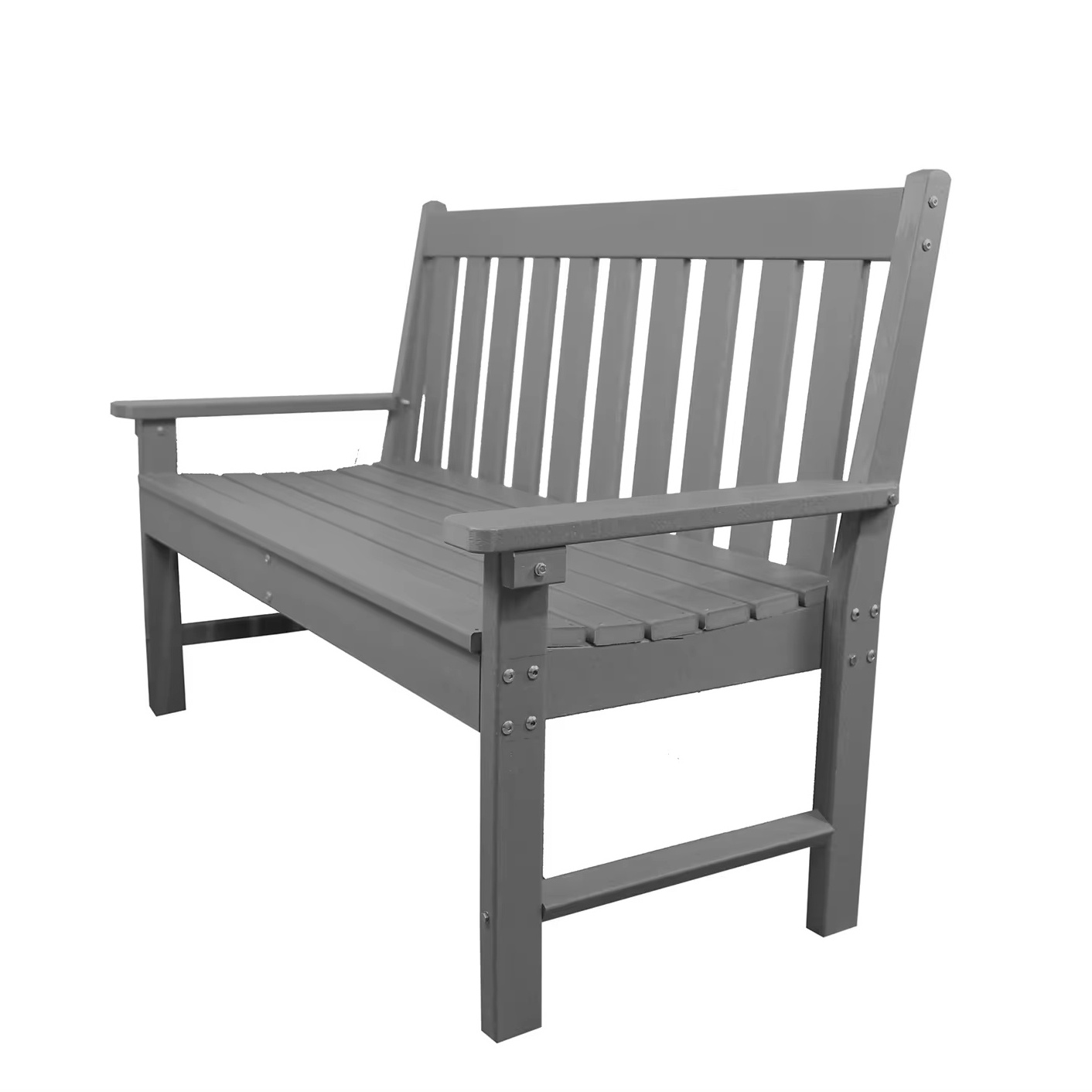 Factory wholesale outdoor courtyard 2 seater bench with back